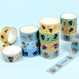 An officially licensed Sanrio 8-in-1 masking tape set featuring unique patterns of the beloved Chococat with his signature whiskers and playful expressions
