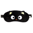 Officially licensed Sanrio Chococat black plush sleep mask with 3D ears and embroidered face