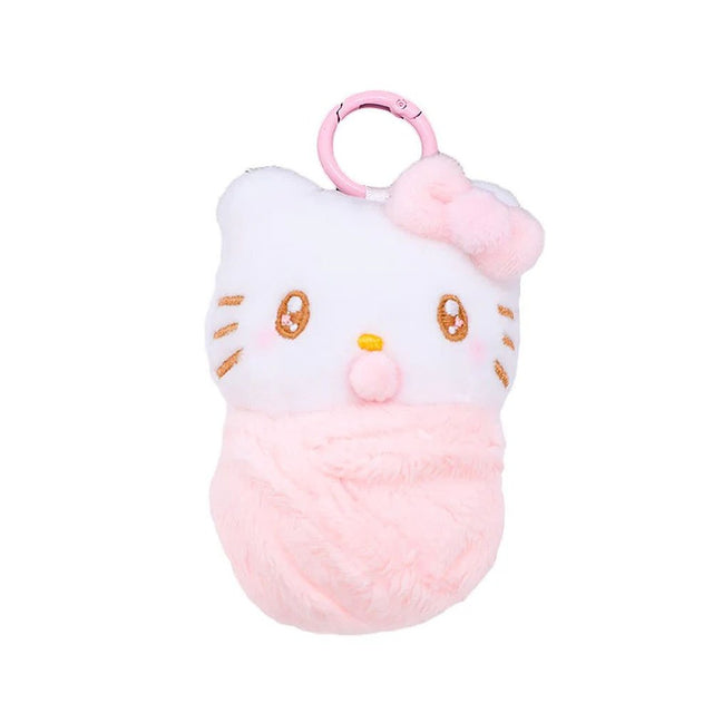 Hello Kitty Baby Swaddle Plush toy with white background 