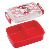 Officially licensed by Sanrio Hello Kitty Red bento box with a transparent lid featuring Hello Kitty on a white background. It's perfect bring your meal at school, office ,camping or picnic 