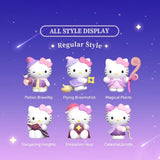 An officially licensed Sanrio collection of Hello Kitty figures in a magical theme, featuring 12 different designs of Hello Kitty dressed as a witch or wizard.