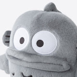 An officially licensed Sanrio Hello Kitty, Dear Daniel, My Melody, Cinnamoroll, Kuromi, Pompompurin, Pochacco, Chococat, and Hangyodon plush dolls each dressed in their iconic outfits in monochrom white and gray color