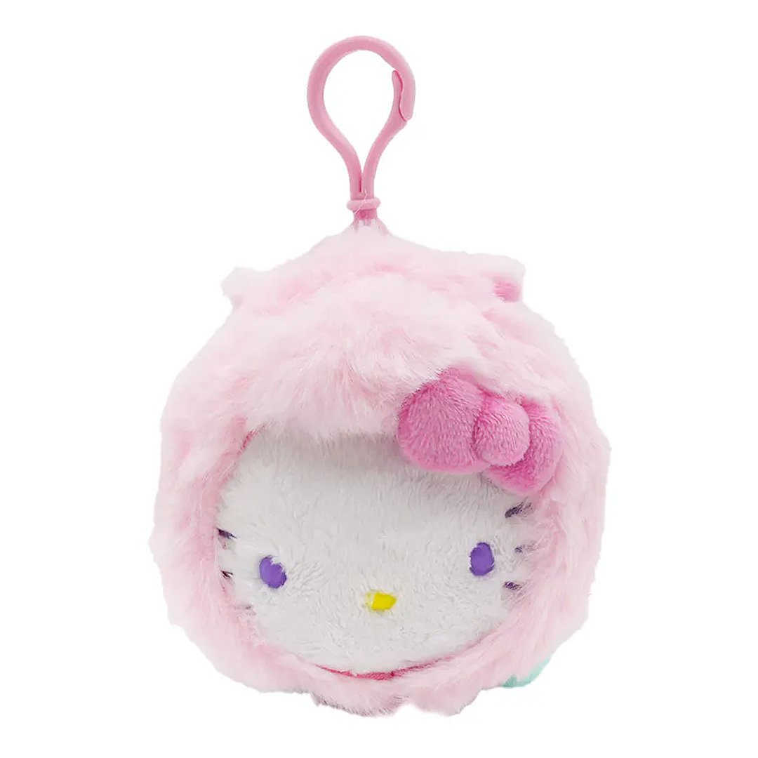 Officially licensed Hello Kitty bag clip  plush doll wearing a Pegasus custume a super soft, fluffy pink costume. Features shimmering pastel colors, glittery wings, and a gorgeous rainbow tail, making it a must-have fantasy friend.. Perfect size to attach to your backpack, bag, purse, car, or pants. Ideal collectible toy for fans and Sanrio enthusiasts.
