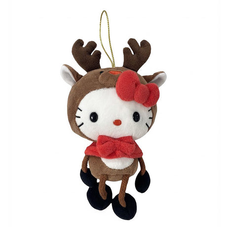 Official licensed Hello Kitty reindeer Christmas ornament plush brown antlers holiday tree decoration kawaii Sanrio collectible