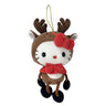 Official licensed Hello Kitty reindeer Christmas ornament plush brown antlers holiday tree decoration kawaii Sanrio collectible