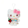 Officially licensed by Sanrio Hello Kitty dressed in elegant white outfits with gold polka dots and vibrant rainbow bows, this large cast of beloved she is holding a velvet strawberry and features detailed embroidered heart accents in eyes their eyes. Perfect for adding a nautical touch of kawaii style to your bag, keys, or backpack.