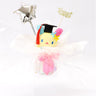 An officially licensed Class of 2026 Sanrio graduation gift set featuring six popular plush characters, Usahana, Corocorokuririn, Wish Me Mell, and Dinguri Days Mashu wearing black graduation caps. The characters are arranged like a bouquet with silver star balloons and "Congrats Grad" decorations.