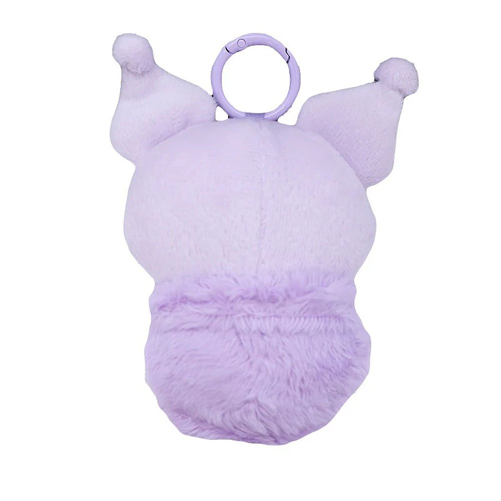 Kuromi dressed purple Baby Swaddle Plush toy with white background 