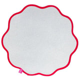 Marron Cream Accent Rug Grid-patterned screen with red border on a white background