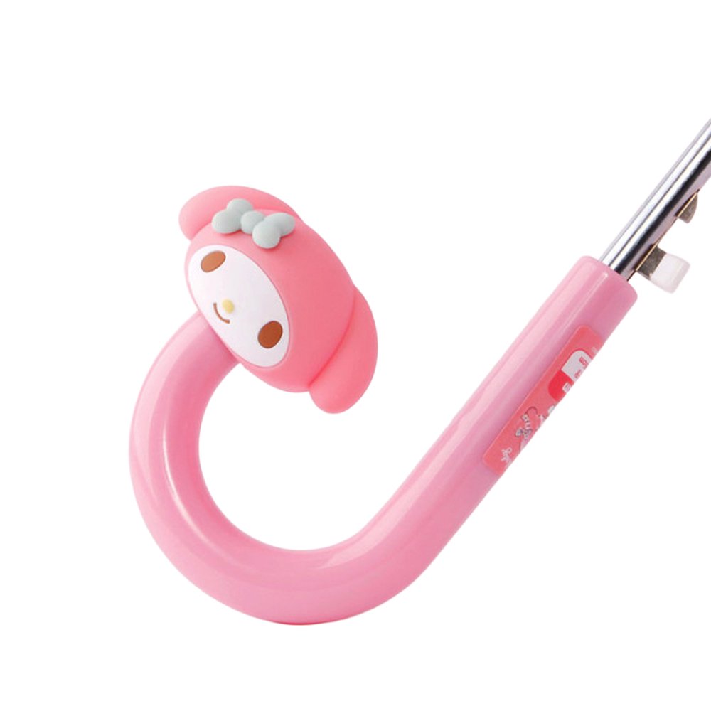 Pink Sanrio My Melody kids' umbrella featuring a pink gradient canopy with one clear see-through safety panel, finished with a 3D My Melody J-handle.