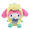 Sanrio officially licensed My Melody is transformed into a sparkling Pegasus wearing a super soft, fluffy yellow costume. Features shimmering pastel colors, glittery wings, and a gorgeous rainbow tail, making it a must-have fantasy friend. Perfect for gifting, collecting, or adding a vibrant pop of color to any room! 