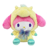 Sanrio officially licensed My Melody is transformed into a sparkling Pegasus wearing a super soft, fluffy yellow costume. Features shimmering pastel colors, glittery wings, and a gorgeous rainbow tail, making it a must-have fantasy friend. Perfect for gifting, collecting, or adding a vibrant pop of color to any room! 