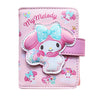 An officially licensed Sanrio collection of tri-fold wallet in light pink featuring large 3D padded appliqués of My Melody