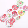Pack of officially licensed My Melody water shaker stickers featuring glitter-filled, liquid-effect designs.