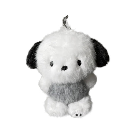 An officially licensed Sanrio character, Pochacco is featured in a cozy grey jumper that perfectly complements his iconic black-and-white features. From his fuzzy dark ears to the adorable grey paw print details on his feet, every element is crafted for a high-end, tactile experience.