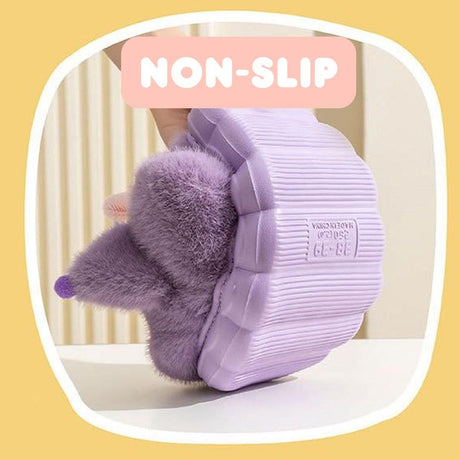 Sanrio officially licensed Bunny Head Fur Slippers for children. Features non slip slipper perfect for Girl Kids
