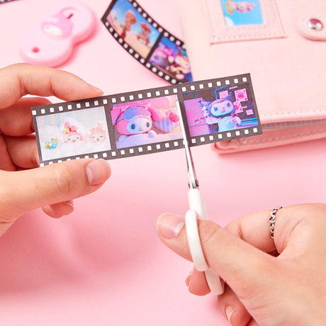 An officially licensed Sanrio Netflix series My Melody & Kuromi film strip stickers in a vintage-style 35mm film negative.
