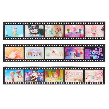 An officially licensed Sanrio Netflix series My Melody & Kuromi film strip stickers in a vintage-style 35mm film negative.
