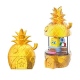 An officially collection of SpongeBob SquarePants "Home Sweet Pineapple" blind box figures in various colors, the pineapple exterior lifts to showcase a multi-level interior room
