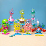 An officially licensed collection of SpongeBob SquarePants jellyfish-themed blind box figures shown with their colorful retail packaging