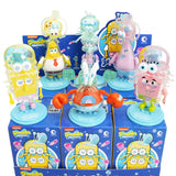 An officially licensed collection of SpongeBob SquarePants jellyfish-themed blind box figures shown with their colorful retail packaging