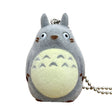 Officially licensed Studio Ghibli My Neighbor Totoro Big grey flocked keychain figure with ball chain, featuring a soft fuzzy texture.