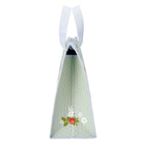Officially licensed My Neighbor Totoro Skater insulated tote bag in light sage green featuring raspberries, white flowers, and Totoro