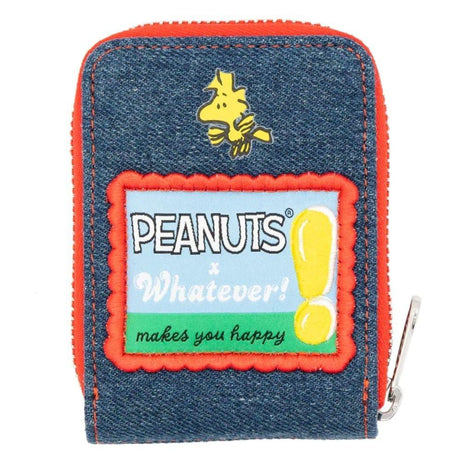 A Peanuts Snoopy and Charlie Brown denim accordion wallet.