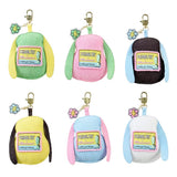 Six distinct flower-themed Snoopy head corduroy pouch charms in a variety of colorways, including green, pink, dark brown, yellow, light blue, and white, arranged in two rows
