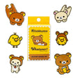 A blind box collection featuring six officially licensed enamel pins of Rilakkuma, Korilakkuma, and Kiiroitori.