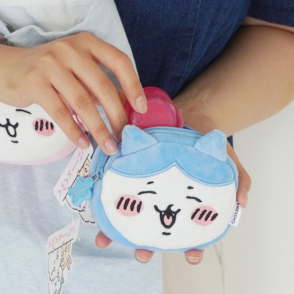 Chiikawa Hachiware Face Pouch Clip-On Keychain