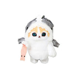 Mofusand Shark Meow Clip-On 4"Plush Mascot :Cream Cat