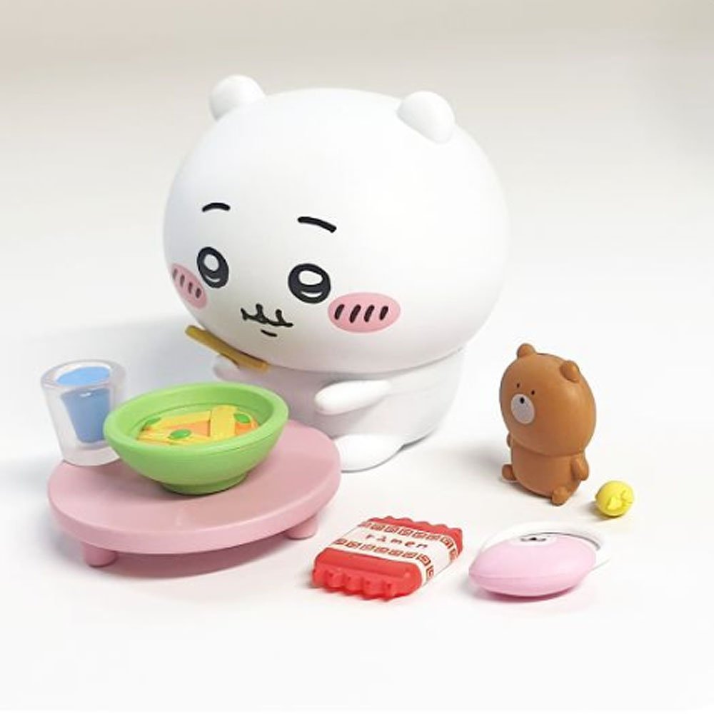 Cute Chiikawa with accessories on a white background