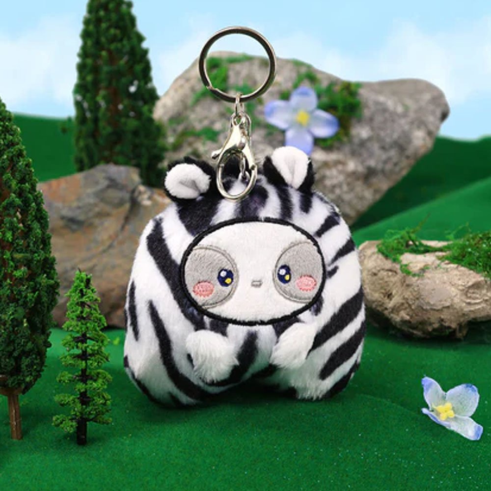 Anirollz Miniz Zebra Pandaroll Plush Charm Keychain