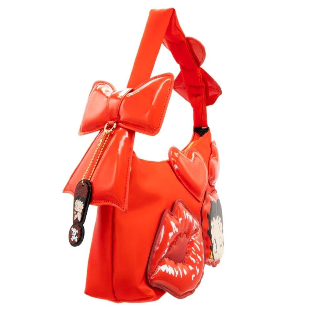 Whatever! Makes You Happy x Betty Boop Padded Nylon Baguette w/ Webbing Strap