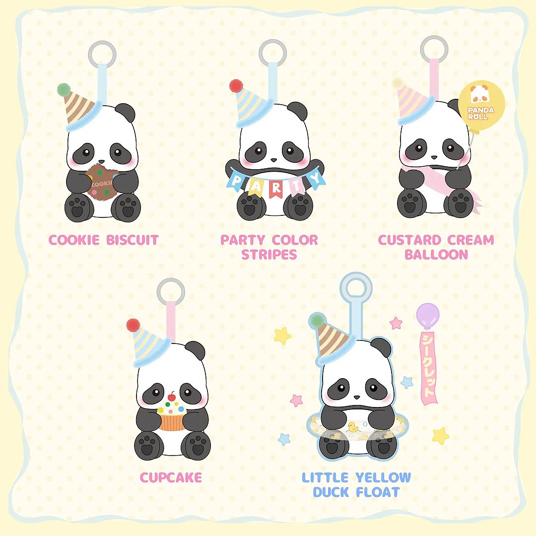 Panda Roll Party Plush Blind Box Keychain