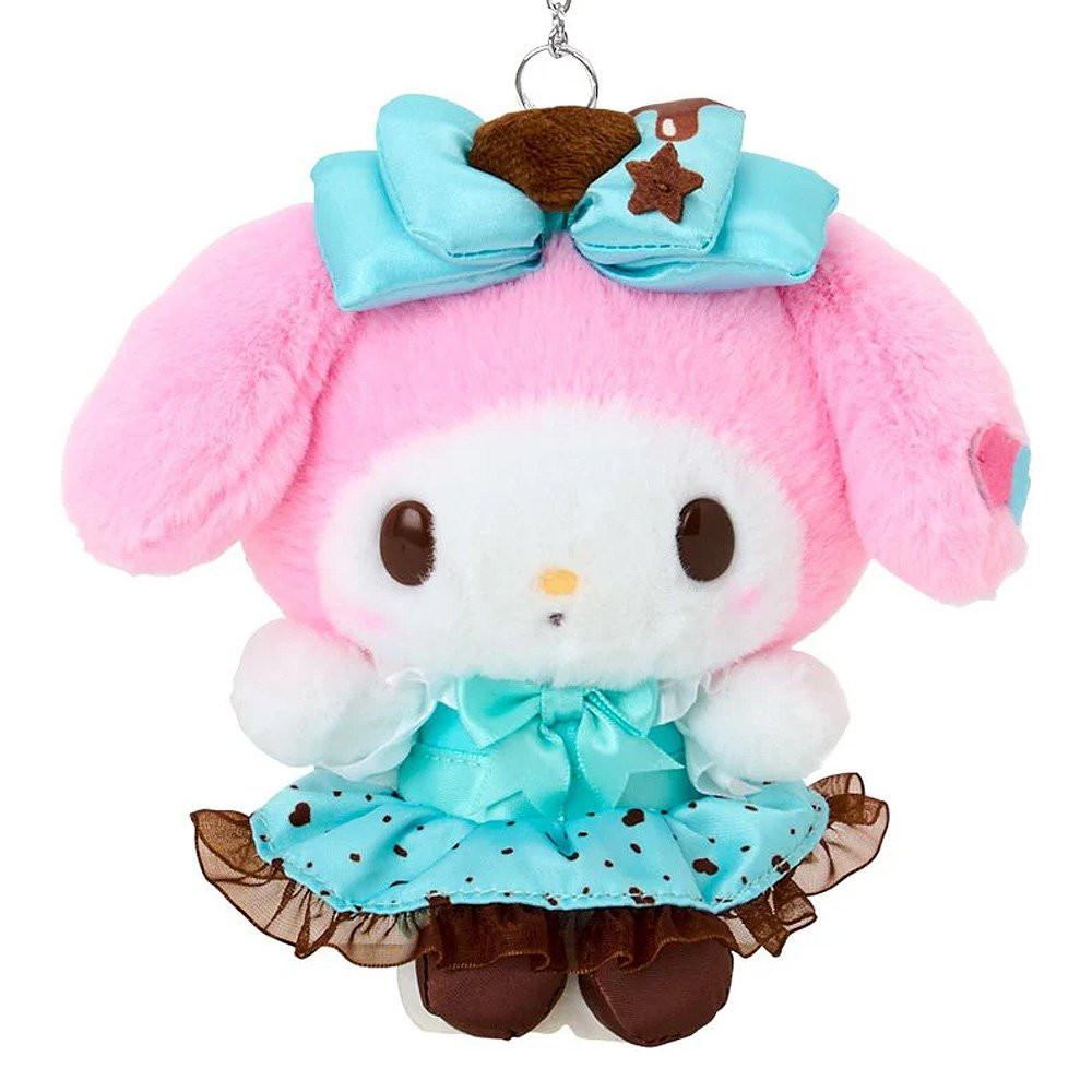 Sanrio My Melody Mascot Clip-On Plush Keychain : Chocolate Mint