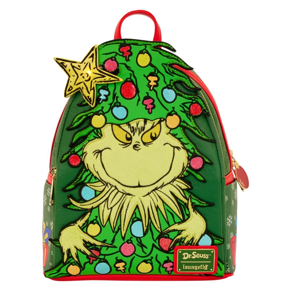 Loungefly x Dr. Seuss How the Grinch Stole Christmas! Tree Light Up Plush Mini Backpack