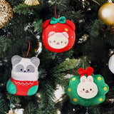 Anirollz Christmas Wreath Bunniroll Plush Ornament
