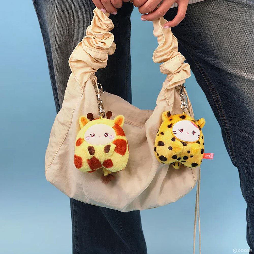 Anirollz Miniz Leopard Kittiroll Plush Charm Keychain