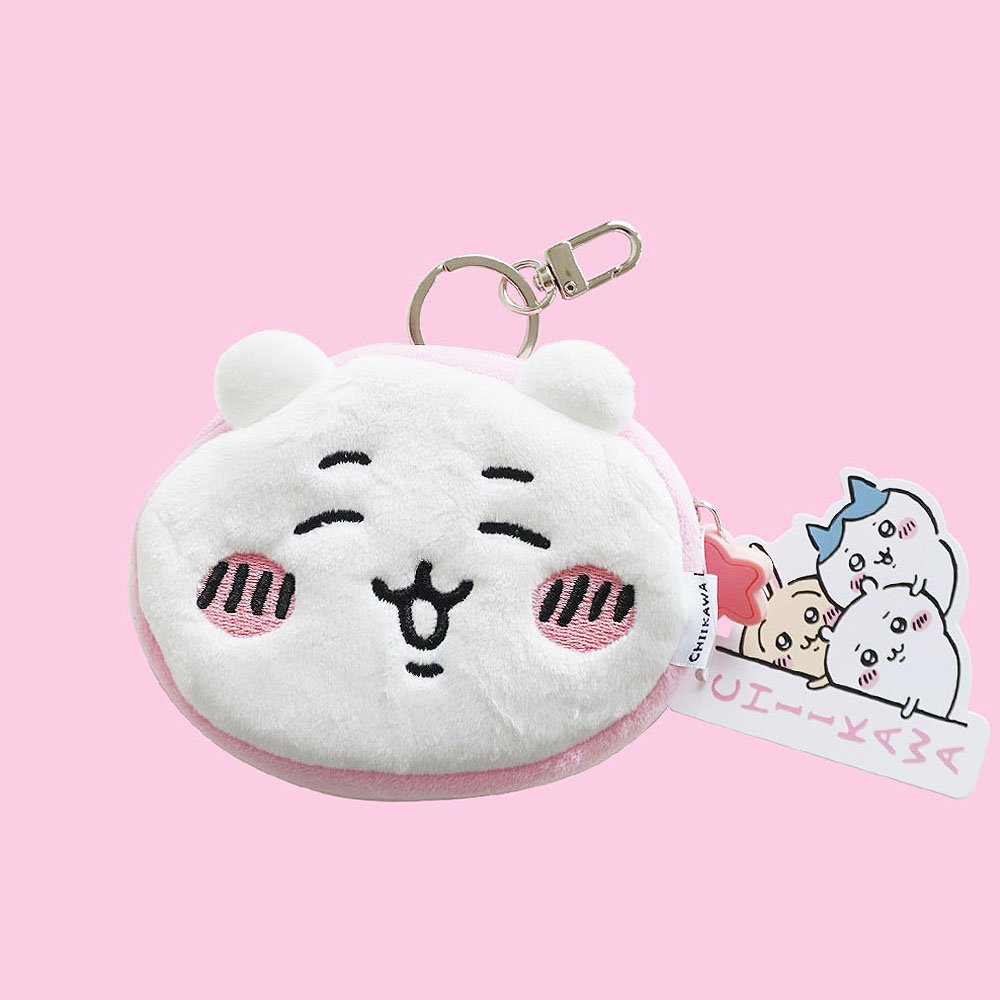 Chiikawa Face Pouch Clip-On Keychain