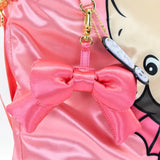 Kewpie Bat Pink Puffy Tote Bag w/ Ribbon Charm
