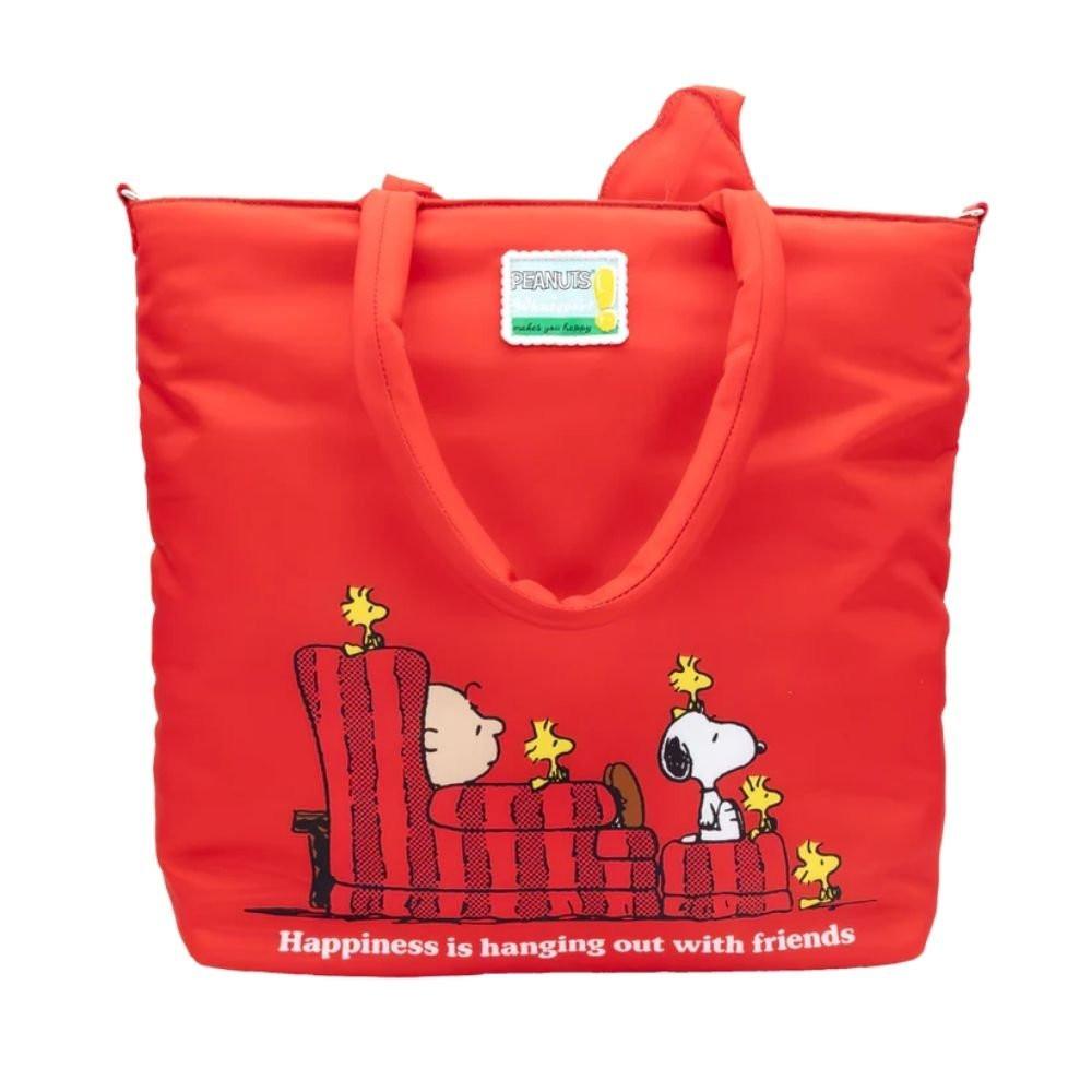 Whatever! Makes You Happy x Peanuts 75th Anniversary Snoopy House Padded Nylon Tote Bag