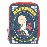 Whatever! Makes You Happy x Peanuts 75th Anniversary “Happiness Is a Warm Puppy” Denim Accordion Wallet