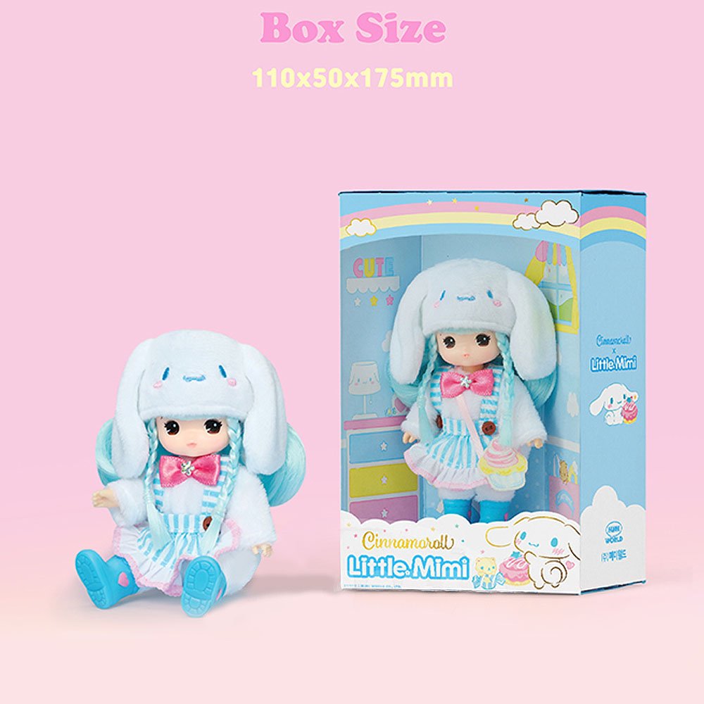 Cute Little Mimi doll in Sanrio Cinnamoroll character-themed costume