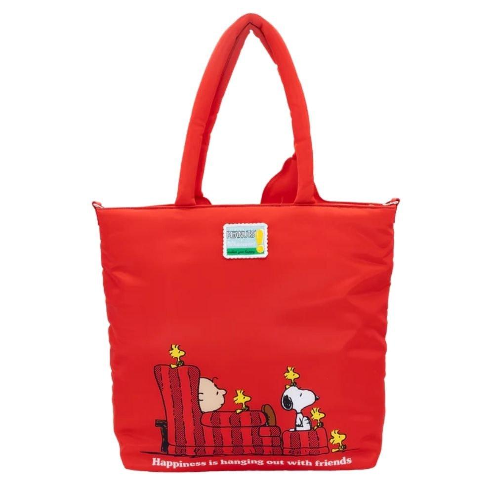 Whatever! Makes You Happy x Peanuts 75th Anniversary Snoopy House Padded Nylon Tote Bag