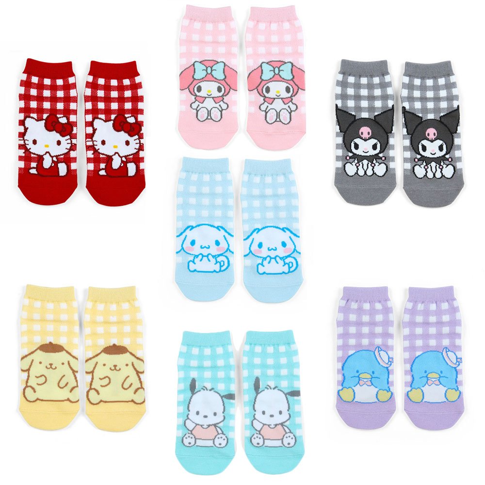 Sanrio Characters Check Sneaker Socks