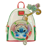 Loungefly x Stitch & Scrump Iridescent Holiday Ornament Mini Backpack