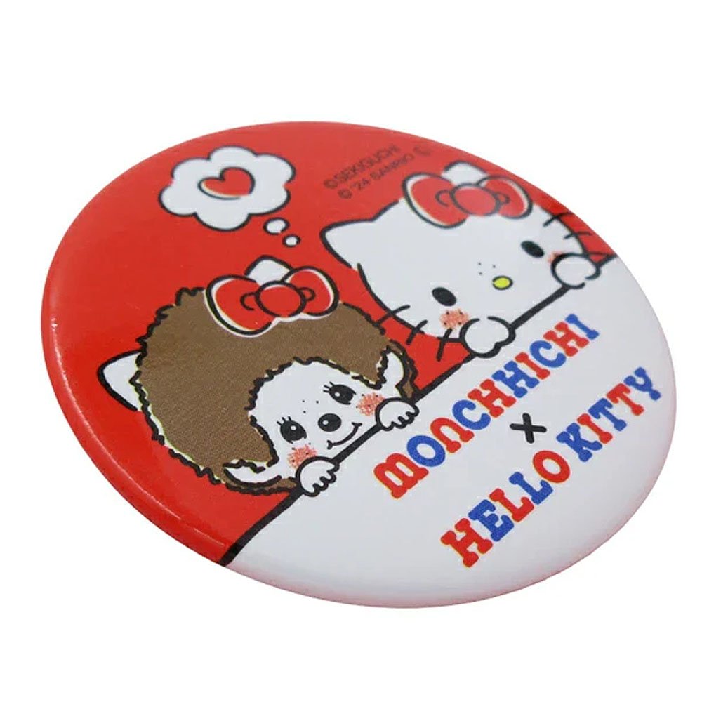 Hello Kitty x Monchhichi Tin Badge Pin Brooch