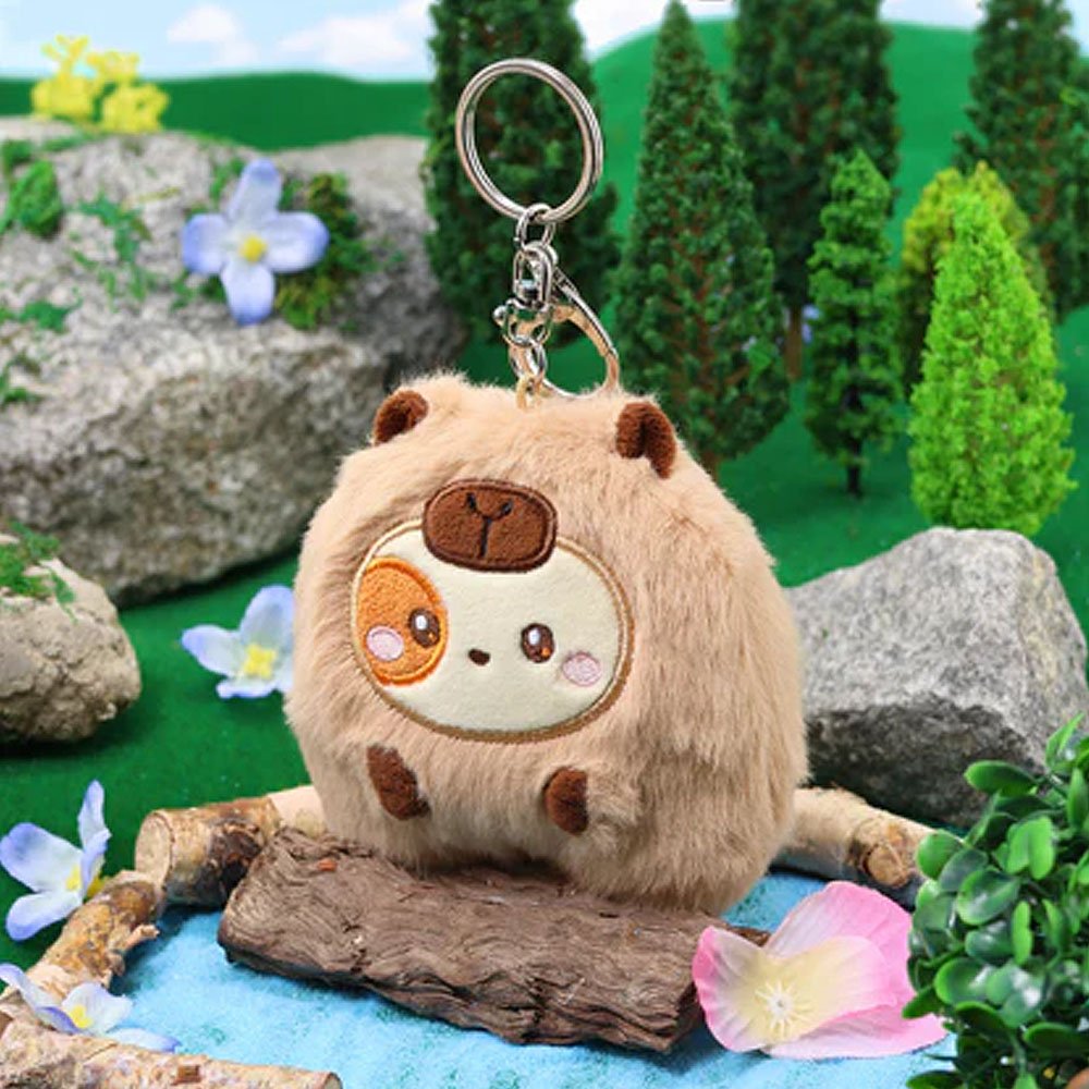 Anirollz Miniz Capybara Puppiroll Plush Charm Keychain